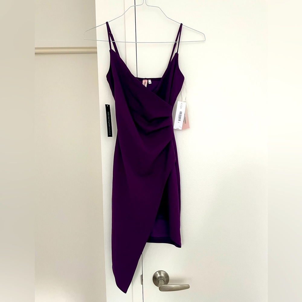 Purple bodycon dress, size XS, sunset+spring, new with tags